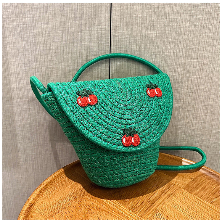 Wholesale Straw Woven Pearl Flip Small Bags